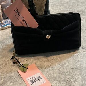 Juicy Couture Black Quilted Wallet with Bow